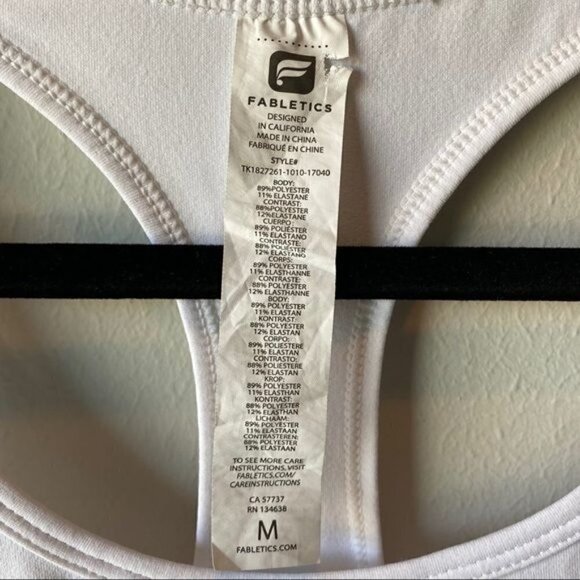 Fabletics Cashel Curved Cinch Tank White M - Picture 2 of 8